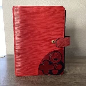 Louis Vuitton MM Red Epi leather agenda, with customization